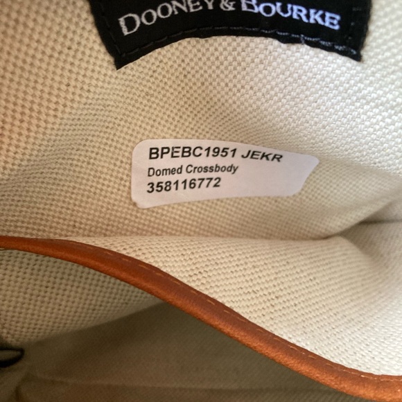 Dooney & Bourke domed Blue and Tan Crossbody Bag - Picture 8 of 9